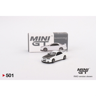 Mini GT No. 501-R Nissan Skyline GT-R (R34) V-Spec II N1 White