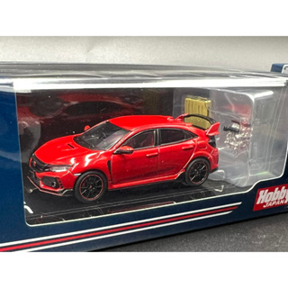Hobby JAPAN 1/64 Honda CIVIC TYPE R (FK8) 2017 with Engine Display Model Flame Red