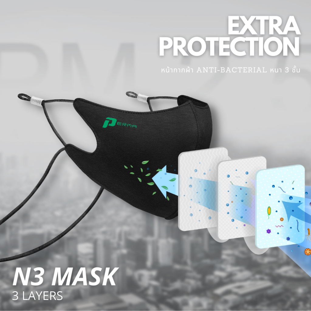 หน้ากากผ้า-perma-รุ่น-n2-แบบมีสายคล้องคอ-หน้ากากผ้าลดสิว-mask-ลดสิว-สินค้า-ค่าส่งถูกของเเท้