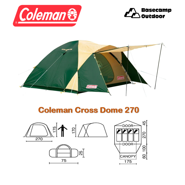 เต็นท์-coleman-japan-tent-cross-dome-270-made-in-cambodia-ล็อตใหม่ล่าสุดด-ตัวแทนจำหน่าย