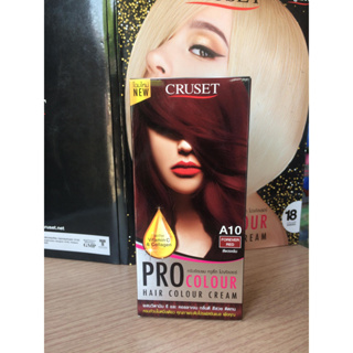 ครูเซ็ท A10 สีแดงเข้ม สีผม สีย้อมผม เปลี่ยนสีผม สีแฟชั่น CRUSET PRO A10FOREVER RED HAIR COLOR CREAM