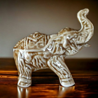 ช้าง รูปปั้นช้าง สูง 2.5 นิ้ว เนื้อเซรามิค ตกแต่งบ้าน ตั้งโชว์ แก้บน ตั้งศาล