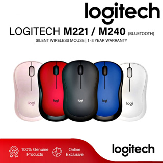 ภาพหน้าปกสินค้า⚡️ของแท้!!⚡️MOUSE (เม้าส์ไร้สายไร้เสียงคลิก) LOGITECH M221 Wireless / M240 bluetooth SILENT Mouse รับประกัน 3 ปี ที่เกี่ยวข้อง