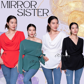 🔖ป้าย Mirrorsister​ 30526.4 เสื้อตัวเก๋ สามารถใส่แบบคอถ่วง หรือปาดไหล่ก็ได้ มีเชือกให้ผูกด้านหลังเพื่อความเข้ารูป