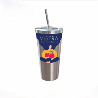 [540 มิลลิลิตร/18 ออนซ์] Vistra Stainless mug แก้วสเตนเลส เก็บความเย็นขนาด 18Oz.