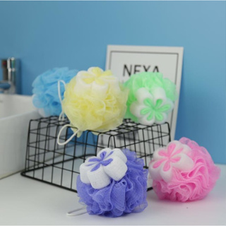 ใยขัดตัวอาบน้ำขนาดเล็ก สีสันสดใส ตีฟองดี รูปดอกไม้