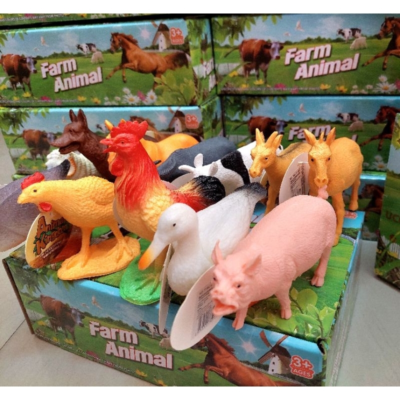 โมเดลสัตว์เลี้ยง-โมเดลสัตว์กล่อง-มีหมู-สัตว์โมเดลฟาร์มรุ่นกล่อง-ของเล่นโมเดล-สัตว์ยางโมเดล