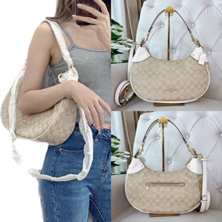 🎀 (สด-ผ่อน) กระเป๋า 13.5 นิ้ว CI791 Mara Hobo In Signature Canvas