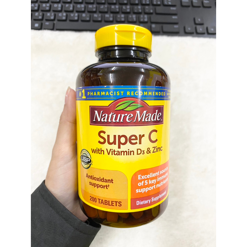 Nature made super c with vitamin d3 and zinc 200 Tablets Shopee Thailand