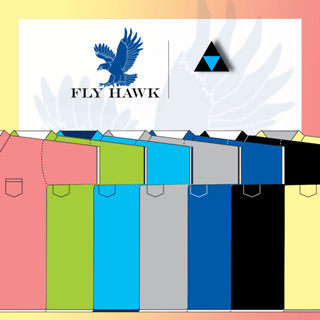 เสื้อโปโลชาย เสื้อคอปกแขนสั้น เสื้อโปโลสีพื้น FLY HAWK FLYHAWK รุ่น A394 ของแท้ 100%