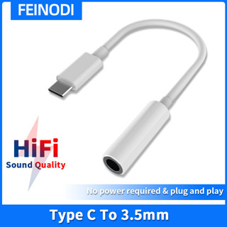 FEINODI Type C ถึง 3.5 มม. อะแดปเตอร์หูฟังคุณภาพสูงสายสัญญาณเสียง 3.5 มม. แจ็คเสียงสำหรับ Huawei Xiaomi