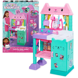Gabby’s Dollhouse, Cakey Kitchen Set for Kids with Play Kitchen Accessories, Play Food, Sounds, Music and Kids Toys