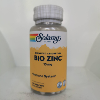 Solaray, Bio Zinc ขนาด 15 มก. บรรจุ VegCap 100 แคปซูล