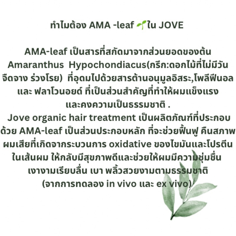 jove-organic-hair-treatment-ทรีทเม้นท์ผมระดับเทพ-หนึ่งเดียวที่มีสารสกัด-ama-leaf-จากสเปน-เห็นผลในครั้งแรกที่ใช้