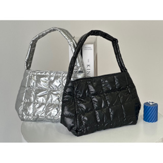 Medium Square Bag Quilted Pattern Solid Black