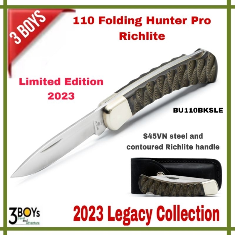 มีด-buck-รุ่น-110-folding-hunter-pro-richlite-limited-edition-2023-ใบมีด-3-75-เหล็ก-s45vn-พร้อมซองกลับหนังดำ-ผลิต-usa