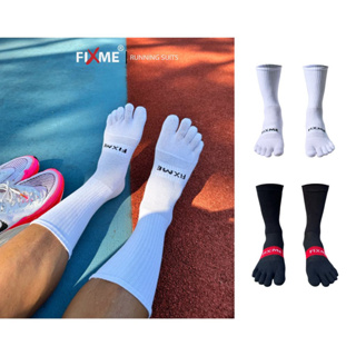 (รุ่นใหม่) ถุงเท้าวิ่งแยกนิ้ รุ่น Fix Sock  SIZE S M L รองรับได้สูงถึง50km