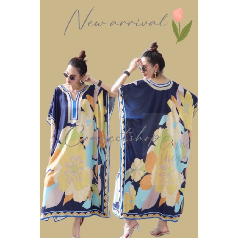 ทักก่อนสั่ง-เดรสคอวี-ทรงค้างคาว-oversize-อก58-connect
