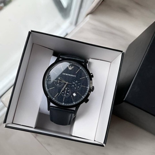 (ผ่อน0%) นาฬิกาชาย Emporio Armani AR2481 Renato Leather Strap Mens Watch หน้าปัด 43 mm สายหนัง