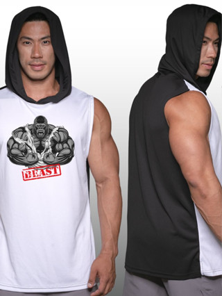 BEAST GORILLA เสื้อฮู้ดแขนกุด Sleeveless Hoodies