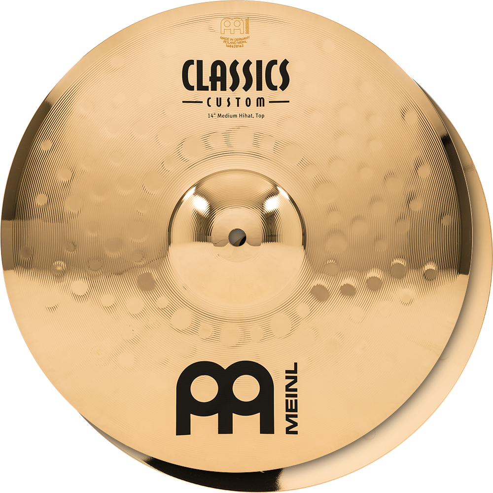 Piatto Hihat Meinl Classics Custom Brilliant 14'' - Per Batteria, Bronzo B12, Finitura Lucida, Made In Germany
