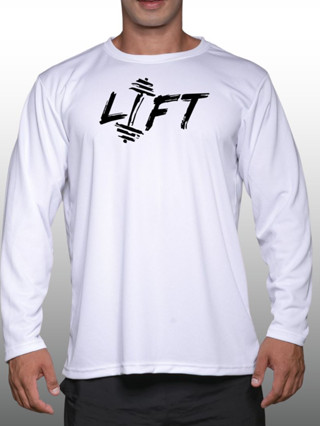 LIFT เสื้อแขนยาวนักกล้าม  Men’s Bodybuilding Long Sleeve Athletic Gym Shirt