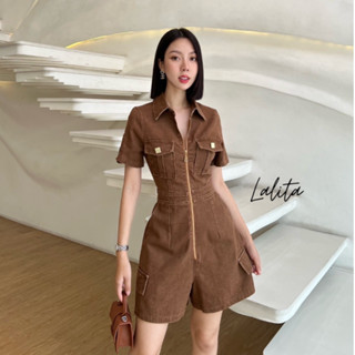 Lalita Brand:Js. Jumpsuit  จั๊มสูทยีนส์ขาสั้น(*รบกวนเช็คสต๊อกก่อนกดสั่งซื้อ)