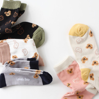 [พิมพ์โค้ด NOV15N ลด 15%] Chacha socks - ถุงเท้าข้อยาว lovely bear ถุงเท้าลิขสิทธิ์นำเข้าจากเกาหลี