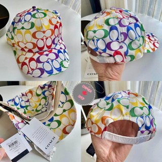 COACH CJ714  Rainbow Signature Baseball Hat