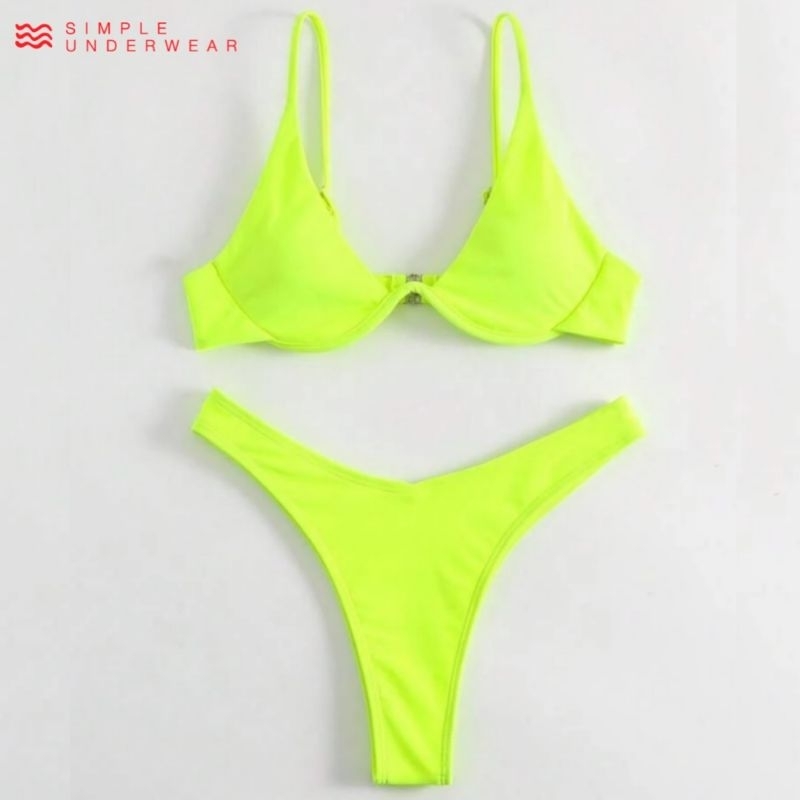 175 Simple Underwear bikini บิกินี่ ขาเว้า มีโครง | Shopee Thailand