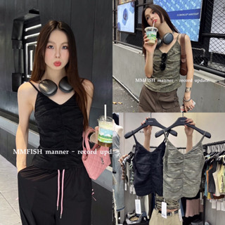พร้อมส่ง16.07.23🥃สายเดี่ยวผ้าย่น จับจีบหน้า ผ้าดีมากก ด้านหลังเป็นสม็อค และ ผูกด้านหลัง **งานป้ายDARIM🇰🇷**