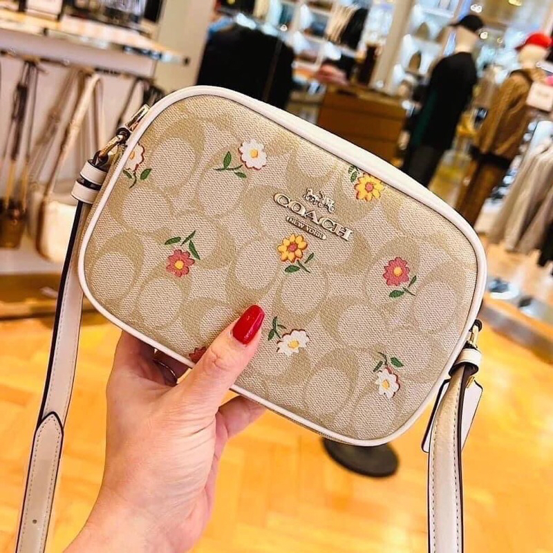 Coach Mini Jamie Camera Bag In Signature Canvas With Nostalgic Ditsy