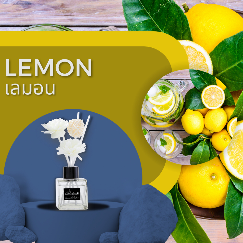 Lemon Luxury Aroma Reed Diffuser 50ml ก้านน้ำหอมอโรม่าอย่างดี สำหรับ ...