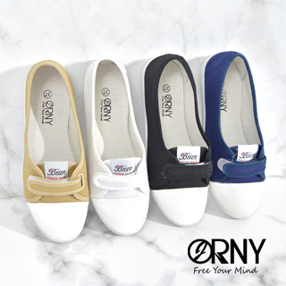 สีใหม่มาแล้ว🌈 เบาใส่สบาย OY870 ORNY(ออร์นี่) รองเท้าผ้าใบแฟชั่นผู้หญิง แบบแปะ