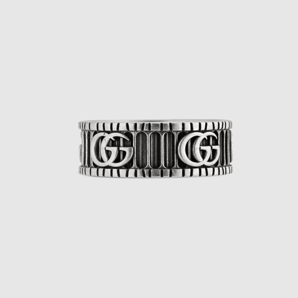 กุชชี่-gucci-แหวน-ring-with-double-g-in-silver