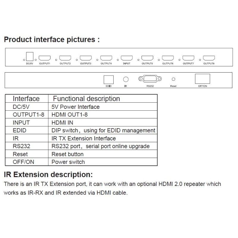 hdmi-splitter-8-port-2-0-แยก8พอร์ตhdmi-splitter-1-ออก-8ออกhdmi-2-0-hdcp2-2