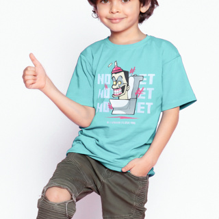🔥 9.9 SALE 🔥 ® เสื้อเด็ก Oversize อายุ 4-9 ปี รุ่น Skibidi Toilet สีเขียวอ่อน แนวสตรีท Boy เด็กผู้ชาย Kols