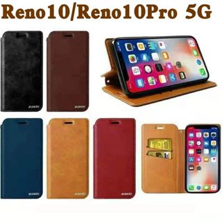 Reno 10(ส่งในไทย)เคสฝาพับOPPO A38/A18/Reno10 5G/Reno10Pro 5G/Reno10Pro Plus 5Gเคสกระเป๋าเปิดปิดแบบแม่เหล็ก เก็บนามบัตรได