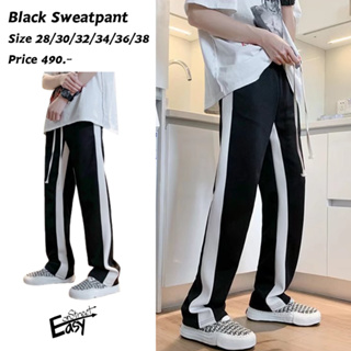 กางเกงขากระบอก กางเกงวอร์ม วอร์มขากระบอก กางเกงแนวสตรีท กางเกงแฟชั่น Street fashion รุ่น Black Sweat pants