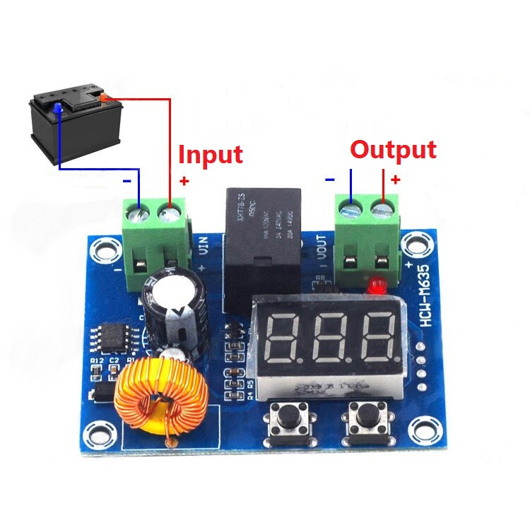 hcw-m635-xh-m609-low-voltage-protection-dc-6-36v-20a-under-or-low-voltage-module-โมดูลต่ำตัด-เต็มต่อ