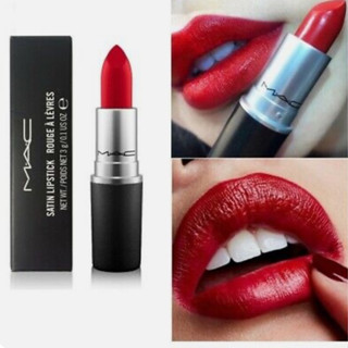 ส่งฟรี MAC Satin Lipstick 3g สี Red  ลิปสติกเนื้อซาตินเนียนนุ่ม SEP02