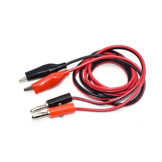 คีปปากจระเข้+ บานานาปลั๊ก ปากคีบ สายทดสอบ banana plug to crocodile clip wire red and black 2 plugs to 2 clips 1 meter