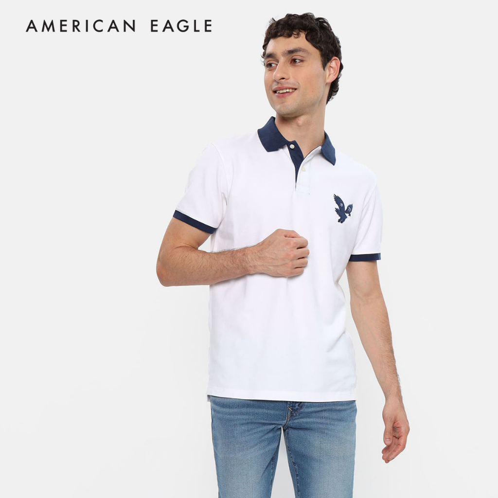 american-eagle-pique-polo-shirt-เสื้อโปโล-ผู้ชาย-nmpo-017-3081-100