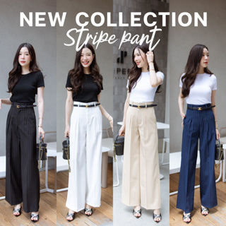 Stripe Pant (กางเกงผ้า ขากระบอก ลายริ้ว #935)