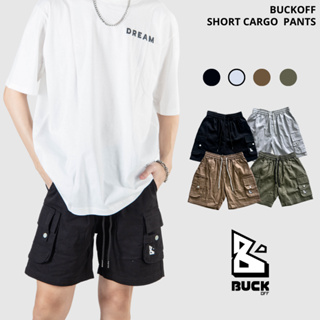 BUCKOFF : กางเกงคาร์โก้ขาสั้น กางเกงขาสั้น เอวผูกเชือก สวมใส่สบาย | Short Cargo Pants SH