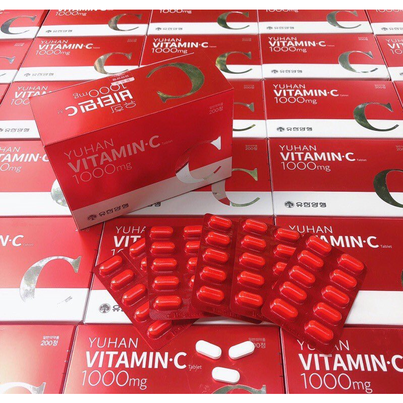 แท้-ยูฮาน-วิตามินเกาหลี-วิตามินซีพี่จุน-yuhan-vitamin-c-1000mg-กล่อง100-เม็ด