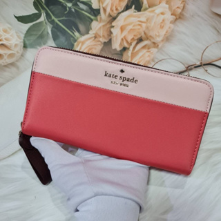 💚แท้💯 พร้อมส่ง💚 Kate Spade Chelsea The Little Better Color Block Zip Around Wallet K4753