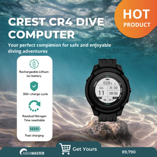 CREST CR4 Dive Computer ขายดี ไดฟ์คอมพิวเตอร์ นาฬิกาสำหรับดำน้ำ ว่ายน้ำรุ่น CREST CR4 มี 2 สี แบตเตอรี่แบบชาร์จไฟได้ 100