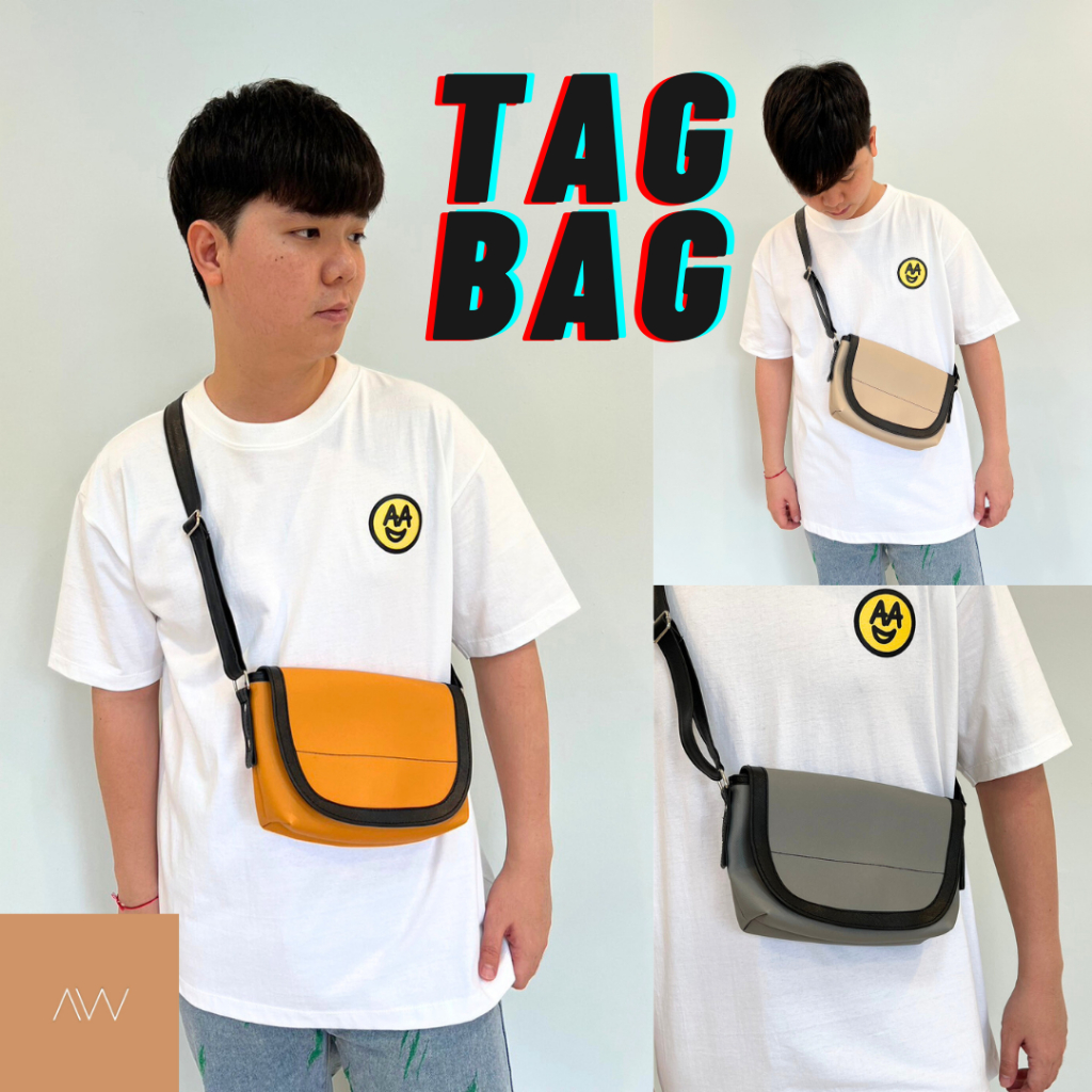 พร้อมส่ง-กระเป๋าสะพายข้าง-รุ่น-tag-bag-หนัง-pu-ปรับสายได้