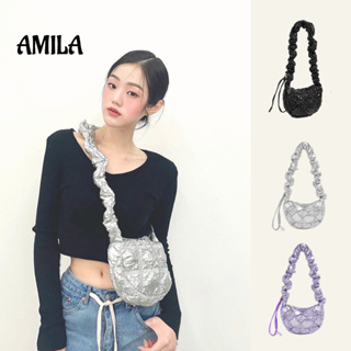 AMILA soft bag หญิงลําลองน้ําหนักเบา กระเป๋าโฮโบ ทรงก้อนเมฆ แนวเกาหลี ที่ห้อย แถมฟรี แฟชั่นเกาหลี Cloud